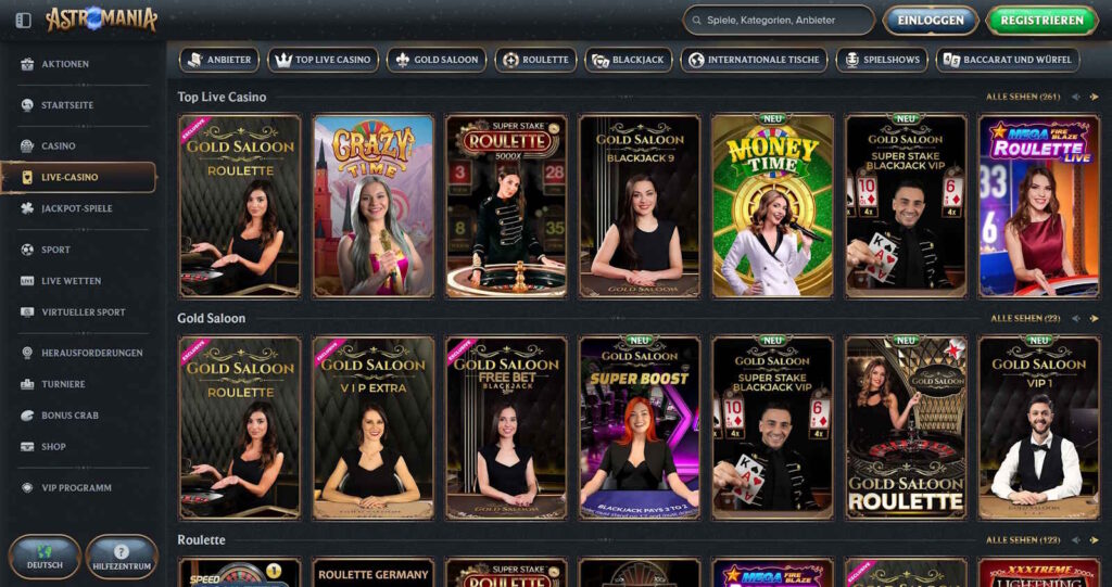 Astromania Live Casino