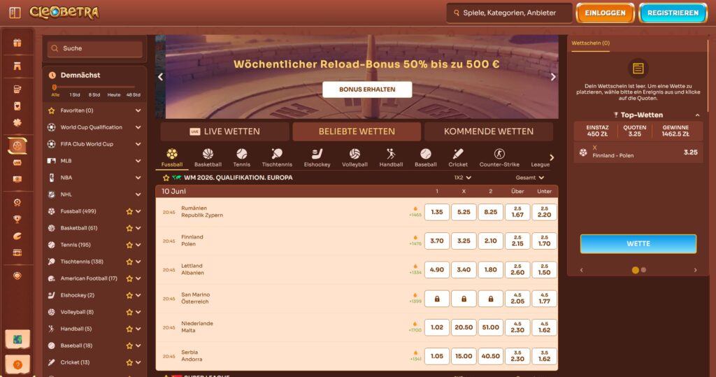 Cleobetra Sportwetten