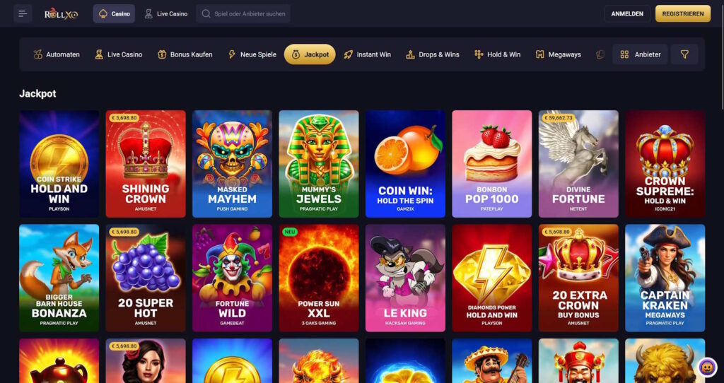 RollXO Casino Jackpots