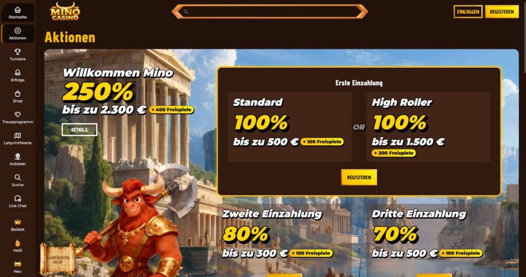 MinoCasino Bonusangebote