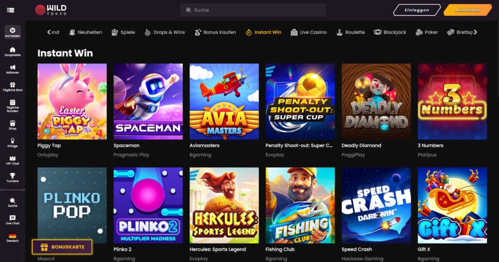 wild tokyo Instant win