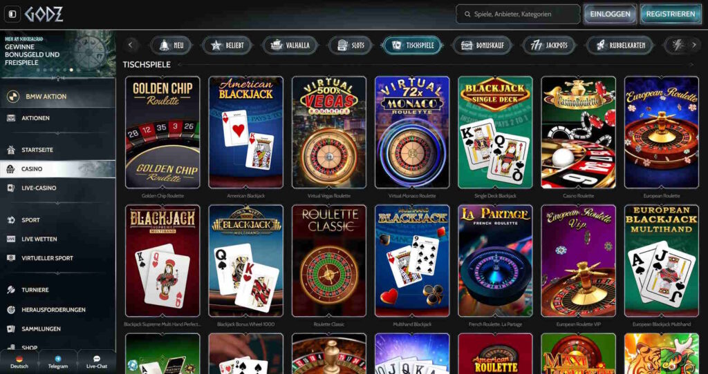Godz Casino Tischspiele