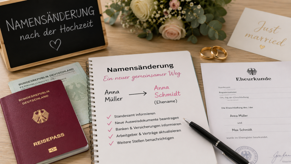 Namensänderung nach der Hochzeit: Alle wichtigen Änderungen, Ummeldungen und Formalitäten im Überblick 2 16. Juli 2026 09 31 36