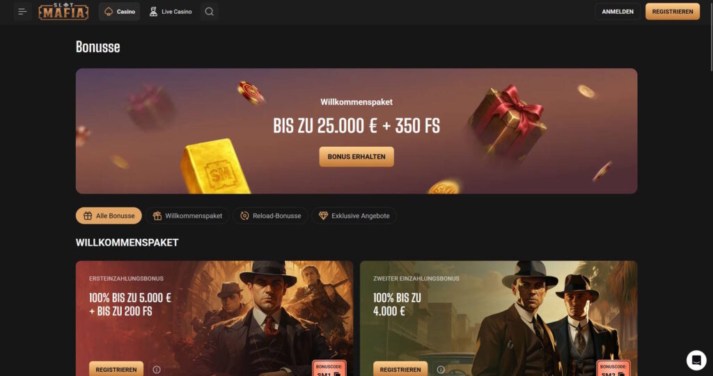 Slotmafia Bonusangebote